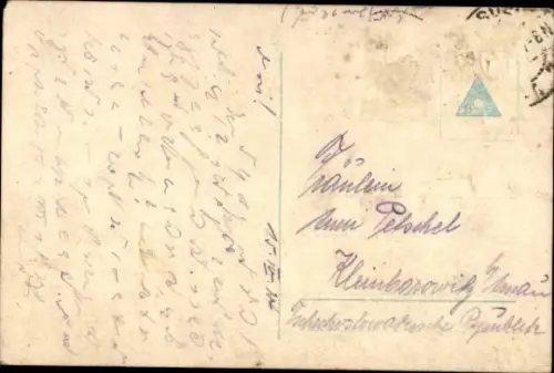 Passepartout Ak Junge Frau mit Pferd, Portrait