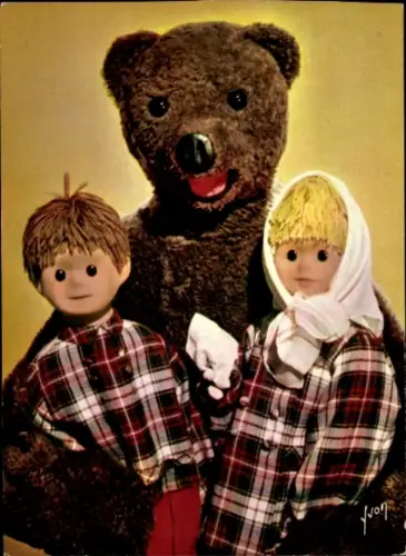 CPA Bonne nuit les Petits, Chic! nous sortons avec Nounours