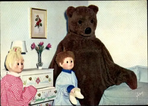 CPA Bonne nuit les Petits, Nounours, Nicolas et Pimprenelle