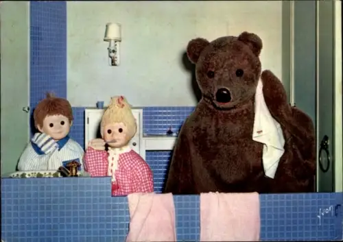 CPA Bonne nuit les Petits, Nounours, Nicolas et Pimprenelle