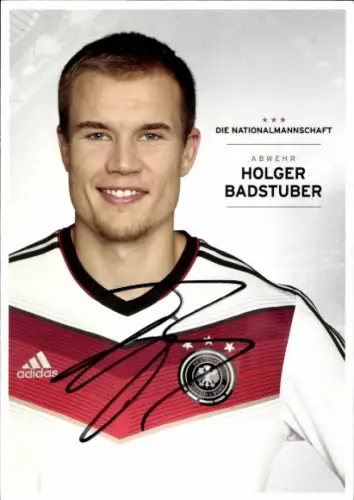 Autogrammkarte Fußballer Holger Badstuber, Deutsche Nationalmannschaft, Autogramm