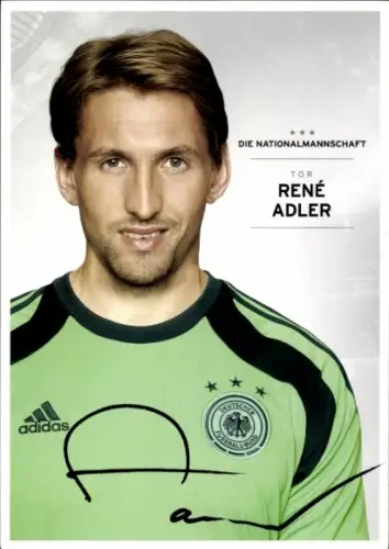 Autogrammkarte Fußballer René Adler, Deutsche Nationalmannschaft, Autogramm