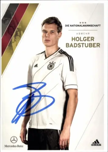 Autogrammkarte Fußballer Holger Badstuber, Deutsche Nationalmannschaft, Autogramm