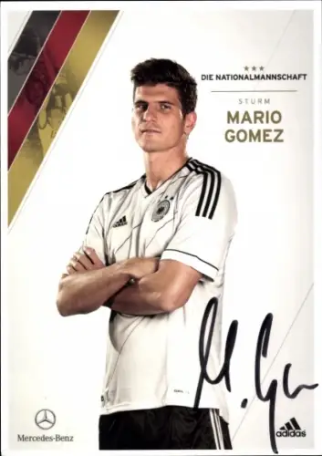 Autogrammkarte Fußballer Mario Gomez, Deutsche Nationalmannschaft, Autogramm