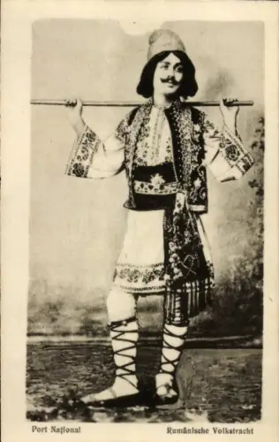 Ak Junger Mann in rumänischer Volkstracht