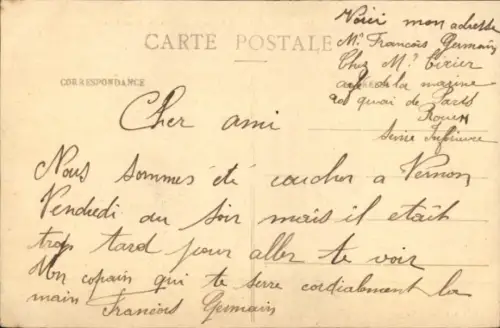 Ak Amfreville sous les Monts Eure, Schleuse, Côte des Deux Amants