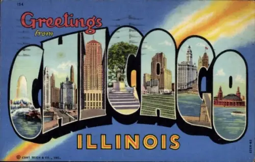 Buchstaben Ak Chicago Illinois USA, Wolkenkratzer