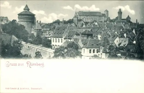 Ak Nürnberg,  Stadtansicht mit  Burg