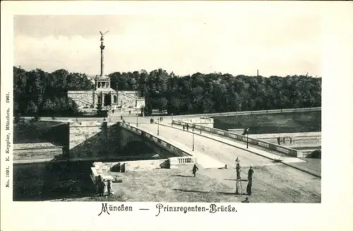 Ak München, Prinzregenten-Brücke,  Monument
