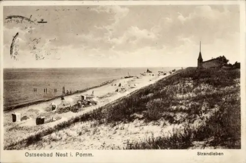 Ak Unieście Ostseebad Nest Pommern, Strand