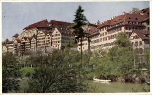Ak Tübingen am Neckar, Schloss mit Neckarhalde und Stift