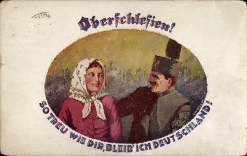 Künstler Ak Rogier, G., Oberschlesien, so treu wie dir bleib ich Deutschland, Bergmann