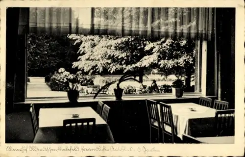 Ak Bielefeld, Kaffeewirtschaft Meierhof Olderdissen, mit Tierpark, Ausblick in den Garten