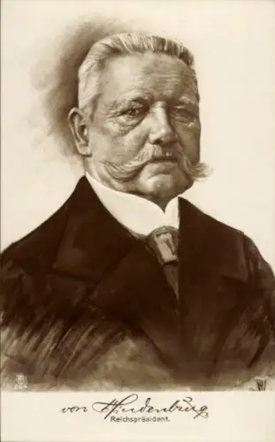 Ak Generalfeldmarschall Paul von Hindenburg, Reichspräsident, Portrait