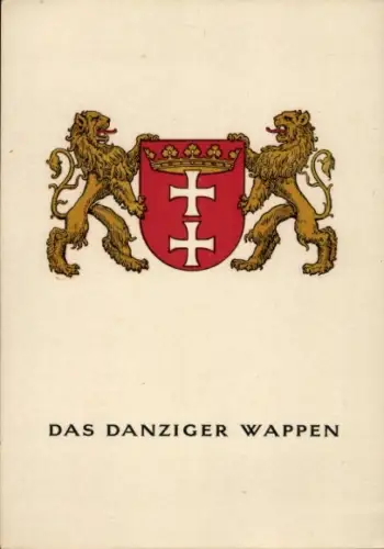 Wappen Ak Gdańsk Danzig, Löwen, Wahlspruch, Nec Temere nec Timide