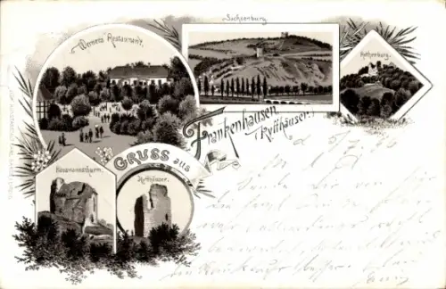 Litho Bad Frankenhausen Kyffhäuser Thüringen, Wernes Restaurant, Sachsenburg, Rothenburg, Kyffhäuser