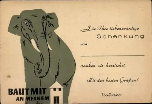 Ak Magdeburg an der Elbe, Zoo, Elefant, Am Vogelgesang 12