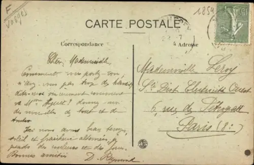 Ak Vicherey Vosges, Le Bureau de Poste