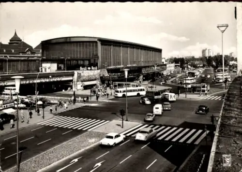 Ak Berlin Tiergarten, Bahnhof Zoo, Hardenbergplatz, Straßenverkehr, historische Fahrzeuge