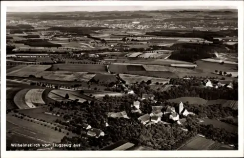 Ak Wilhelmskirch Wolketsweiler Horgenzell in Oberschwaben Württemberg, Luftaufnahme von  Felder, 