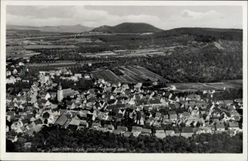 Ak Weilheim an der Teck Schwäbische Alb, Fliegeraufnahme