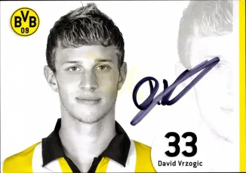 Autogrammkarte Fußballer David Vrzogic, BVB 09, Borrussia Dortmund, Autogramm