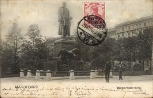 Ak Magdeburg an der Elbe, Bismarckdenkmal