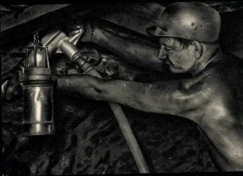 Ak Zwickau in Sachsen, Steinkohlenwerk Martin Hoop, Bergmann