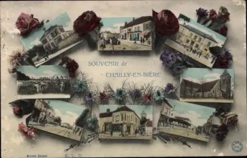 Ak Chailly en Bière Seine et Marne, Gebäude, Straßen, Kirche