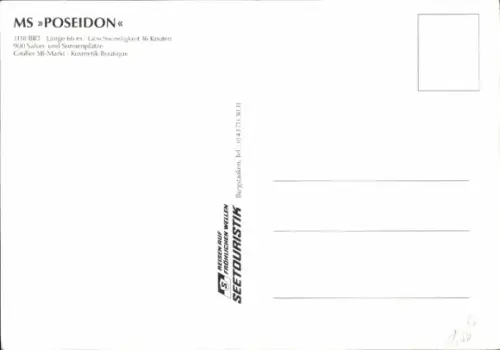 Ak Fährschiff MS Poseidon, Fahrgastschiff