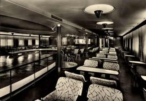 Ak FDGB-Urlauberschiff GTMS Fritz Heckert, Tanzsalon