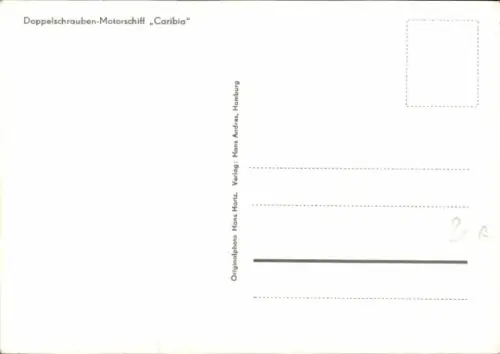 Ak Dampfschiff Caribia, Doppelschraubenmotorschiff, HAPAG