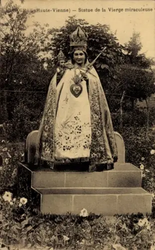CPA Haute Vienne, Statue de la Vierge miraculeuse