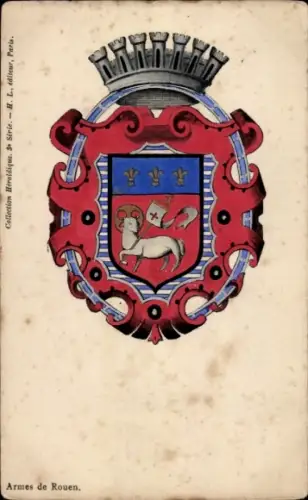 Wappen Ak Rouen Seine Maritime, Krone