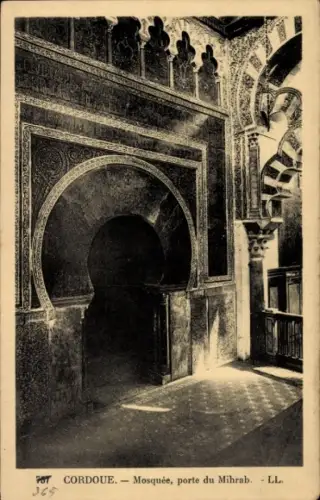 CPA Cordoue Andalousie Espagne, Mosquée, porte du Mihrab