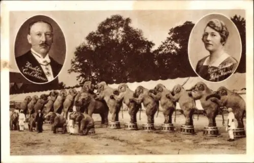 Ak Circus Krone, Elefantendressur, Direktor Carl Krone, Portrait