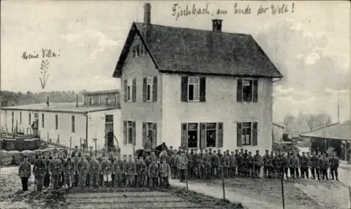 Ak Fischbach Friedrichshafen am Bodensee, Deutsche Soldaten, Gebäude