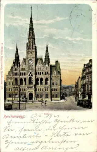 Ak Liberec Reichenberg in Böhmen, Rathaus