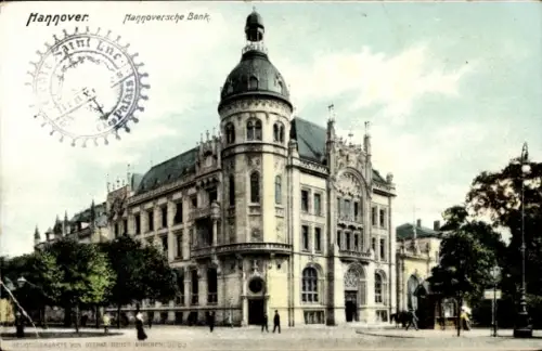 Ak Hannover, Ansicht der Hannoverschen Bank, Pferde