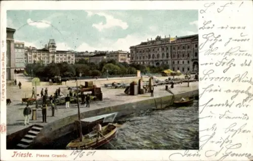 Ak Triest Trieste Friuli Venezia Giulia, Piazza Grande
