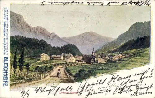 Ak Nauders in Tirol, Panorama, Reklame Schicht's Bleichseife