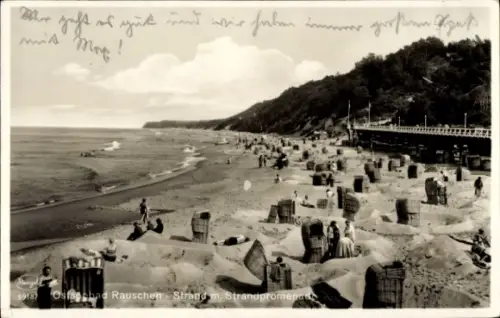 Ak Swetlogorsk Ostseebad Rauschen Ostpreußen, Strand, Strandpromenade