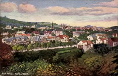 Künstler Ak Arnstadt in Thüringen, Gesamtansicht