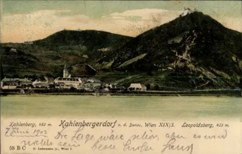Ak Wien 19. Döbling Kahlenbergerdorf, Kahlenberg, Leopoldsberg