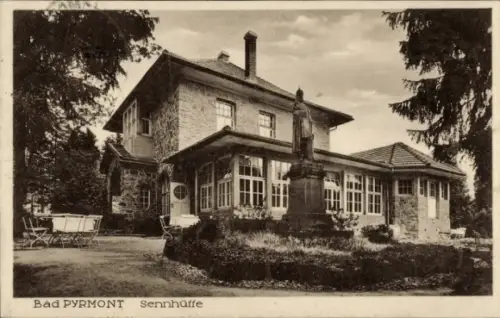 Ak Bad Pyrmont in Niedersachsen, Sennhütte, Denkmal