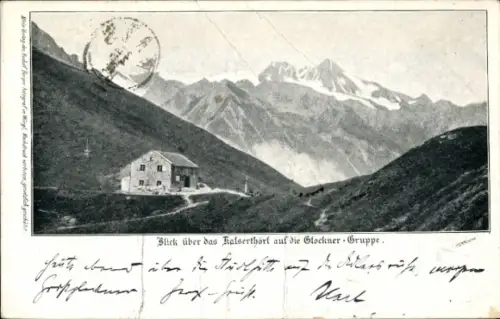 Ak Kals am Großglockner Tirol, Blick über der Kalserthörl auf die Glockner-Gruppe