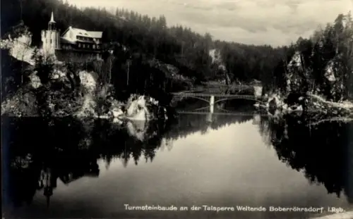 Ak Siedlęcin Boberröhrsdorf Riesengebirge Schlesien, Turmsteinbaude, Talsperre Weltende