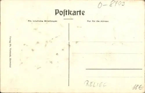 Relief Landkarten Ak Herrnhut in der Oberlausitz Sachsen, Hutberg