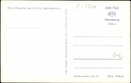 Ak Kleinbiesnitz Biesnitz Görlitz, Landeskrone, Häuser