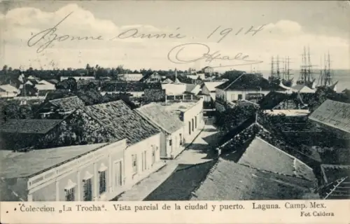 Ak Ciudad del Carmen Laguna Campeche Mexiko, Teilansicht, Hafen